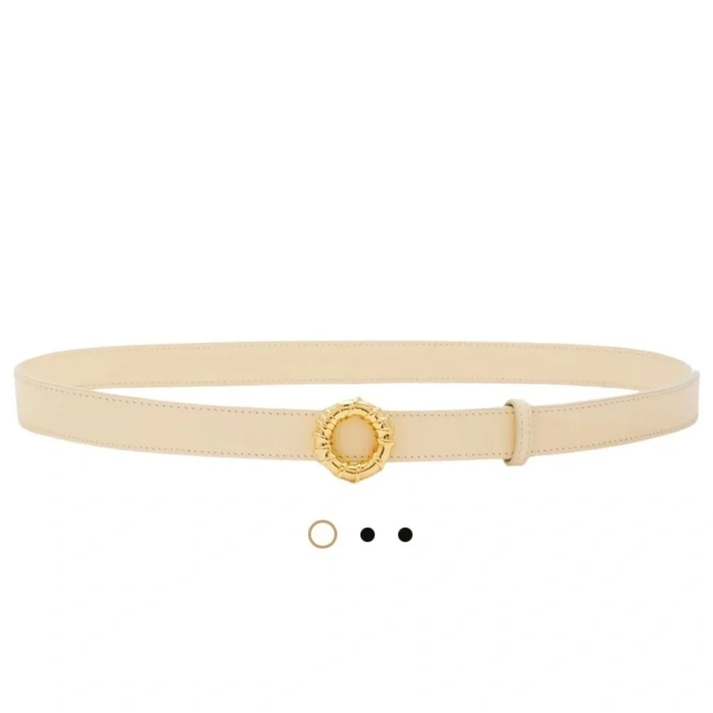 NWT LANVIN Mélodie leather belt cashew with gold - size S